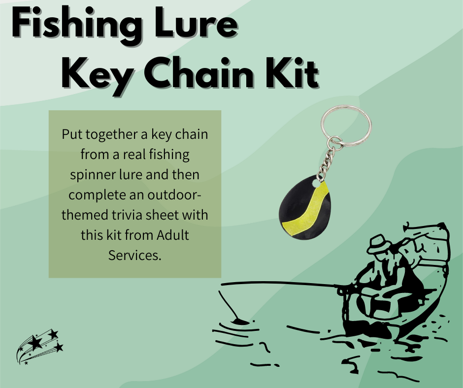 Fishing Lure Key Chain Kit. Put together a key chain from a real fishing spinner lure and then complete an outdoor-themed trivia sheet with this kit from Adult Services.