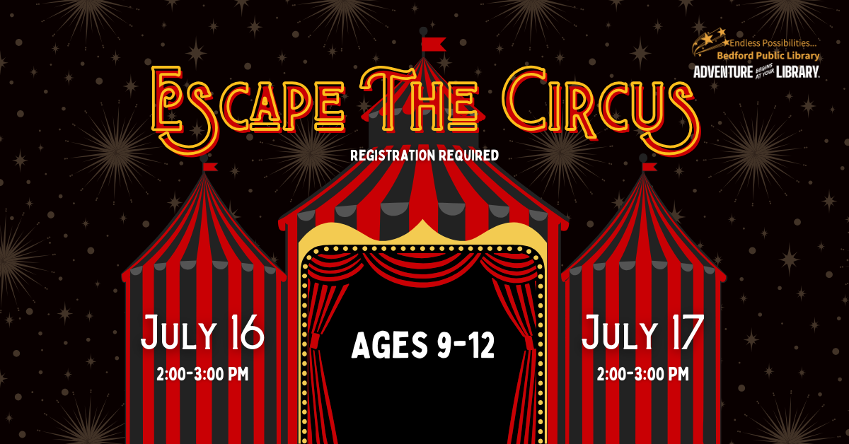 Escape the Circus on July 16 and 17 from 2-3pm