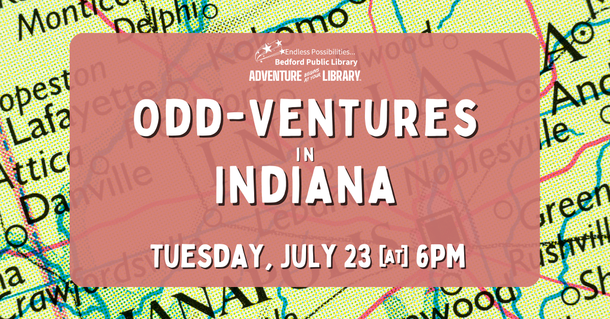 Odd-ventures in Indiana on July 23 at 6pm