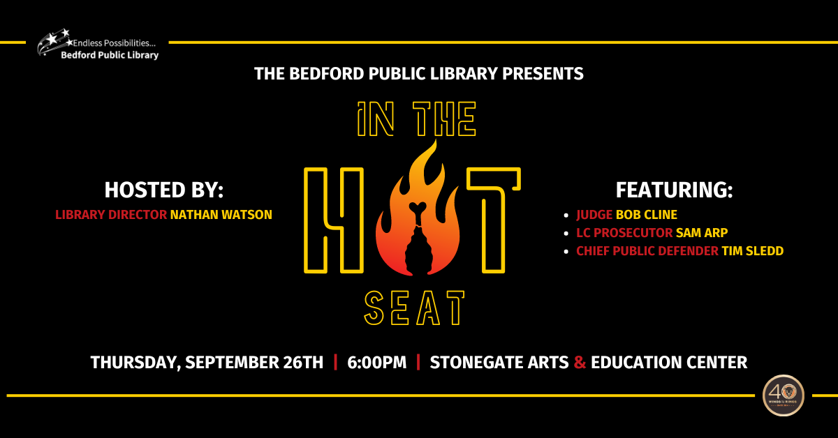 In The Hot Seat on Sept 26th at 6pm. At StoneGate Arts and Education Center